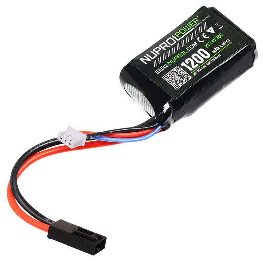 Nuprol Power Series LiPo Akku 7,4V 1200mAh 30C / 60C AN/PEQ-15 Type m. Mini-Tam Anschluss