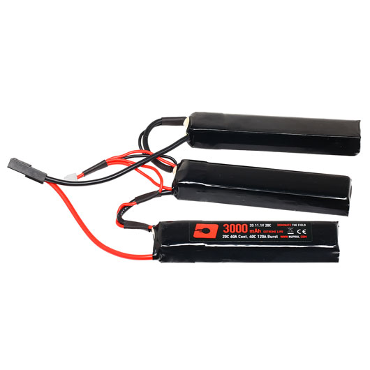 Nuprol Power Series LiPo Akku 11,1V 3000mAh 20C / 40C Tri-Nunchuck-Type m. Mini-Tam Anschluss Bild 1