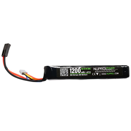 Nuprol Power Series LiPo Akku 11,1V 1200mAh 20C / 40C Stick-Type m. Mini-Tam Anschluss Bild 1