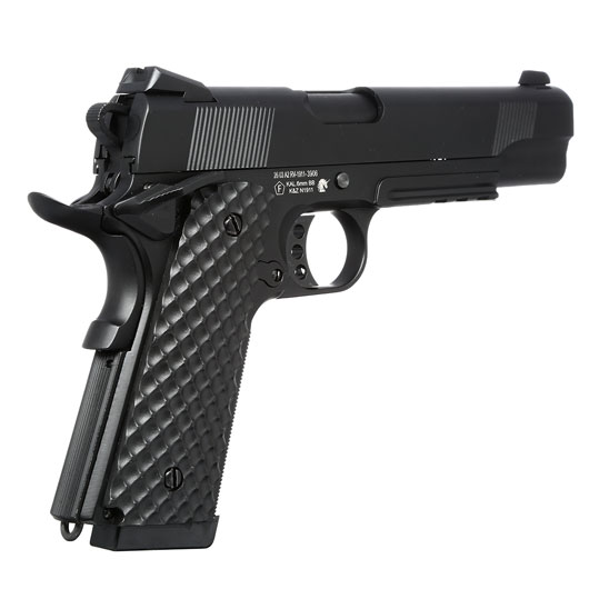 Nuprol Raven M1911 MEU Railed Vollmetall GBB 6mm BB schwarz Bild 4