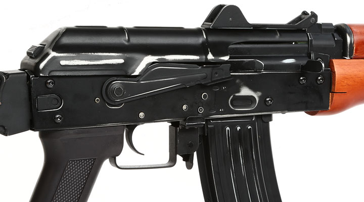 APS AKS-74U Vollmetall Echtholz BlowBack S-AEG 6mm BB schwarz - Used Look Edition Bild 8