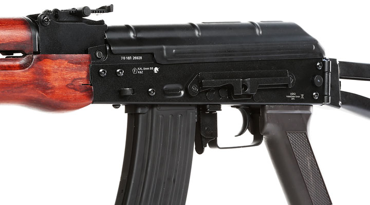 APS AKS-74 Vollmetall Echtholz BlowBack S-AEG 6mm BB schwarz Bild 7