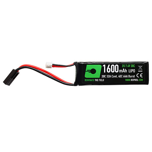 Nuprol Power Series LiPo Akku 7,4V 1600mAh 20C / 40C Small-Type m. Mini-Tam Anschluss Bild 1