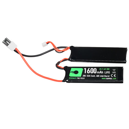 Nuprol Power Series LiPo Akku 7,4V 1600mAh 20C / 40C Nunchuck-Type m. Mini-Tam Anschluss Bild 1