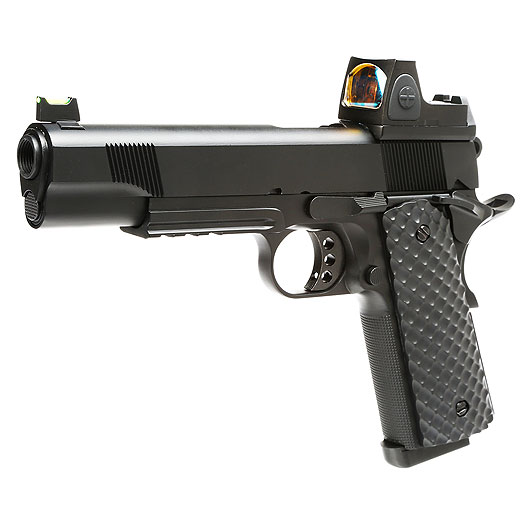 Nuprol Raven M1911 MEU mit HD5141 LPZ Vollmetall GBB 6mm BB schwarz