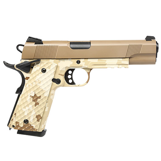 Nuprol Raven M1911 MEU Railed Vollmetall GBB 6mm BB Tan / Digital Desert Bild 3