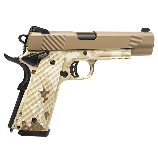 Nuprol Raven M1911 MEU Railed Vollmetall GBB 6mm BB Tan / Digital Desert Bild 4