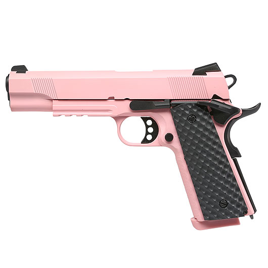 Nuprol Raven M1911 MEU Railed Vollmetall GBB 6mm BB pink Bild 1