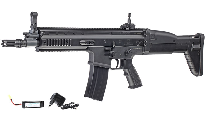 Versandrcklufer Cybergun FN Herstal SCAR-L Sportline ABS-Version Komplettset S-AEG 6mm BB schwarz