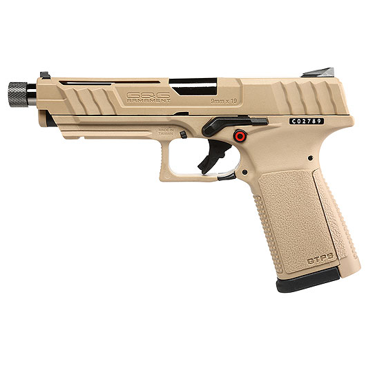 G&G GTP9 Polymer GBB 6mm BB Desert Tan inkl. Pistolenkoffer Bild 1