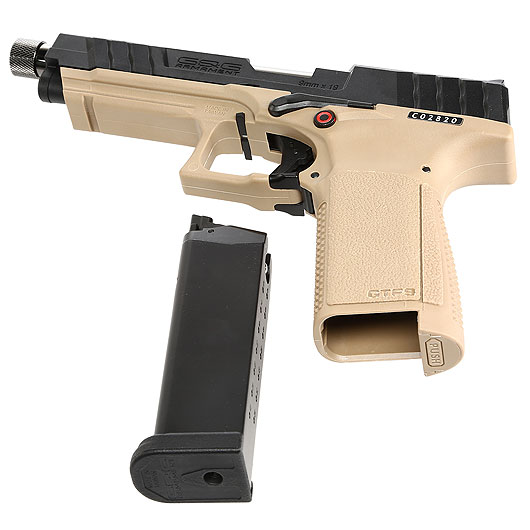 G&G GTP9 Polymer GBB 6mm BB Desert Tan / schwarz inkl. Pistolenkoffer Bild 5