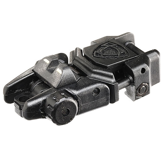 APS Rhino Flip-Up Rear Sight / Zielvisier schwarz f. 21mm Schienen Bild 3