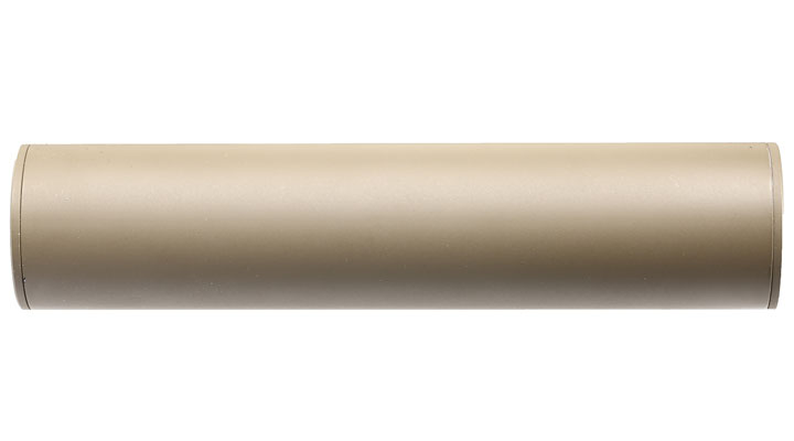 APS Sub-Sonic Aluminium Suppressor 150 x 33mm 14mm+ / 14mm- Desert Tan Bild 3