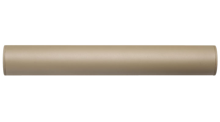 APS Sub-Sonic Aluminium Suppressor 230 x 33mm 14mm+ / 14mm- Desert Tan Bild 3