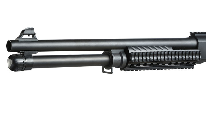 Nuprol Sierra Storm Bravo Tactical Tri-Barrel Shotgun Flex Stock Polymer Springer 6mm BB schwarz Bild 6