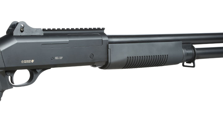 Nuprol Sierra Storm Alpha Tri-Barrel Shotgun Full Stock Polymer Springer 6mm BB schwarz Bild 7
