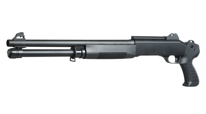 Nuprol Sierra Storm Charlie Tri-Barrel Shotgun Vollmetall Springer 6mm BB schwarz