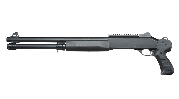 Nuprol Sierra Storm Charlie Tri-Barrel Shotgun Vollmetall Springer 6mm BB schwarz Bild 1