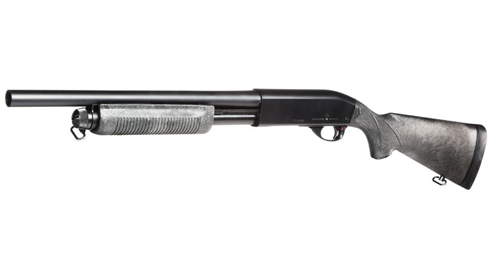 Maruzen M870 Standard Pump Action Gas Shotgun mit Hlsenauswurf 6mm BB schwarz