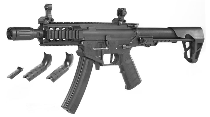 King Arms PDW 9mm SBR Shorty Polymergehuse S-AEG 6mm BB schwarz