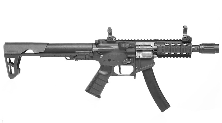 King Arms PDW 9mm SBR Shorty Polymergehuse S-AEG 6mm BB schwarz Bild 2
