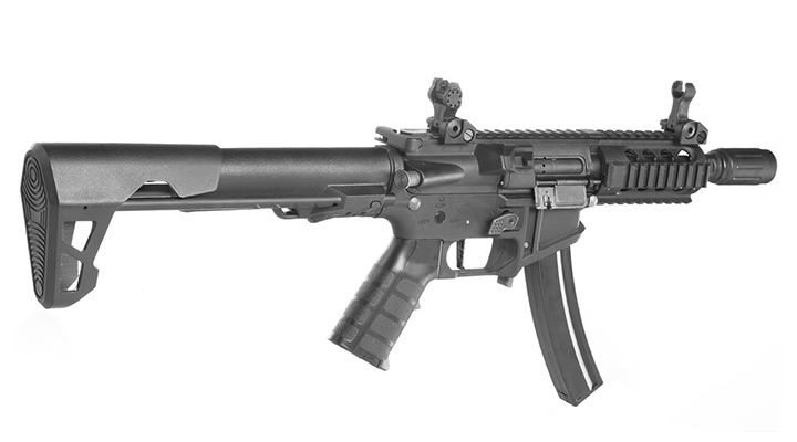 King Arms PDW 9mm SBR Shorty Polymergehuse S-AEG 6mm BB schwarz Bild 3