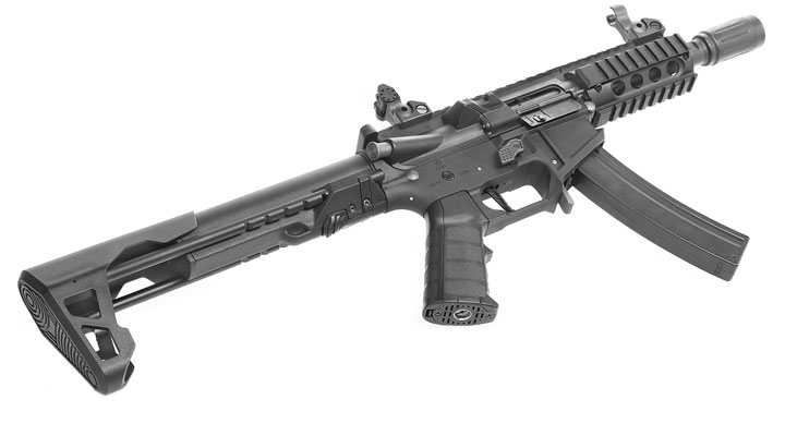 King Arms PDW 9mm SBR Shorty Polymergehuse S-AEG 6mm BB schwarz Bild 5