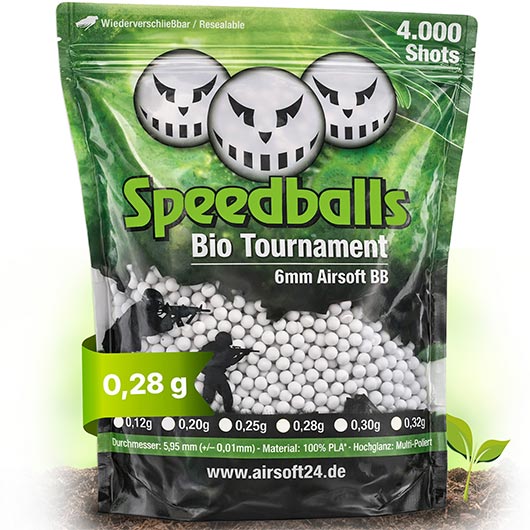 Speedballs Bio Tournament BBs 0.28g 4.000er Beutel wei� Airsoftkugeln