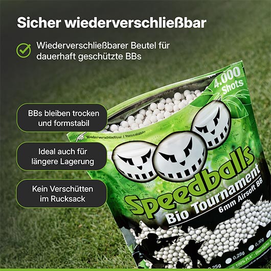 Speedballs Bio Tournament BBs 0.28g 4.000er Beutel wei� Airsoftkugeln Bild 7