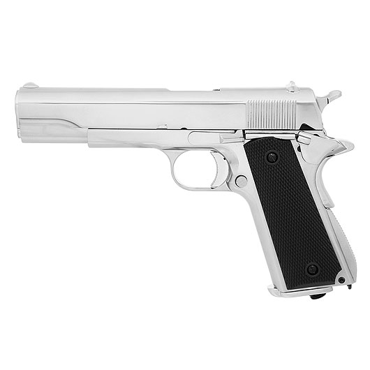 Ersatzteilset KLI M1911-A1 Vollmetall CO2 BlowBack 6mm BB Platinum Chrome-Finish Bild 1