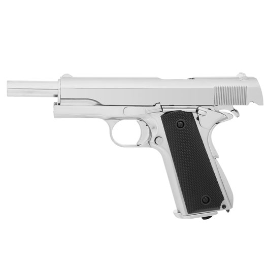 Ersatzteilset KLI M1911-A1 Vollmetall CO2 BlowBack 6mm BB Platinum Chrome-Finish Bild 2