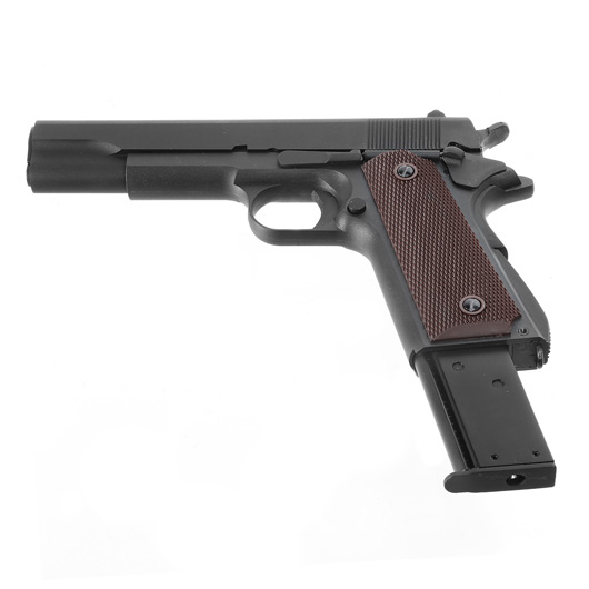 KLI M1911A1 mit Metallschlitten GBB 6mm BB schwarz Bild 5