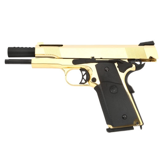 KLI M1911 V12 Vollmetall GBB 6mm BB Plated Gold-Finish Bild 2