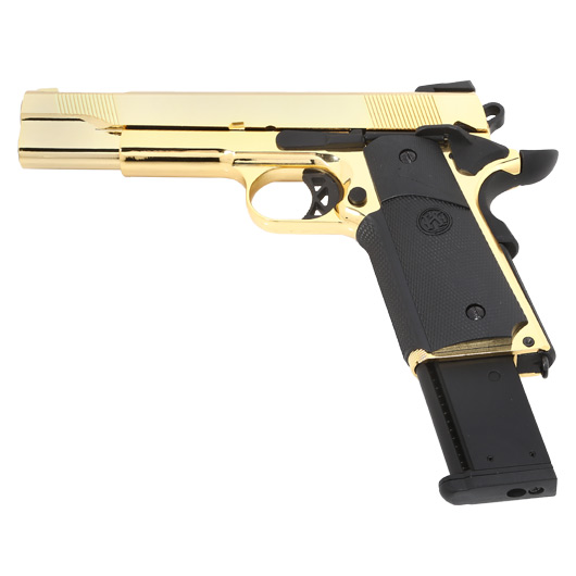 KLI M1911 V12 Vollmetall GBB 6mm BB Plated Gold-Finish Bild 5