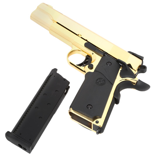 KLI M1911 V12 Vollmetall GBB 6mm BB Plated Gold-Finish Bild 6