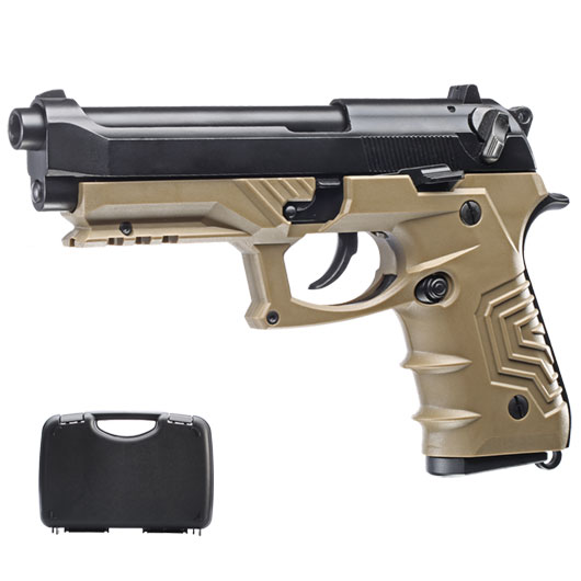 Ersatzteilset HFC M92 GripTac Vollmetall GBB 6mm BB coyote inkl. Pistolenkoffer