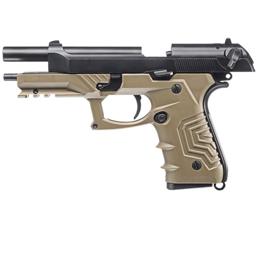 Ersatzteilset HFC M92 GripTac Vollmetall GBB 6mm BB coyote inkl. Pistolenkoffer Bild 2