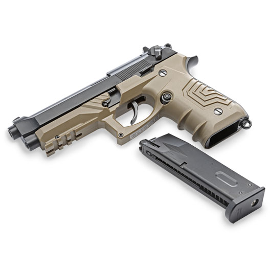 Ersatzteilset HFC M92 GripTac Vollmetall GBB 6mm BB coyote inkl. Pistolenkoffer Bild 5