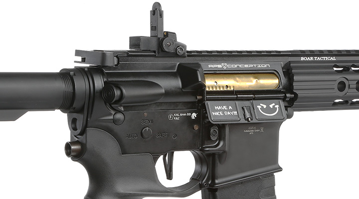 APS M4 12,5 Zoll KeyMod ASR-Series Vollmetall BlowBack S-AEG 6mm BB schwarz Bild 8