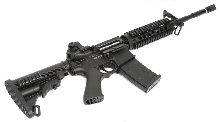 APS M4A1 RIS ASR-Series Vollmetall BlowBack S-AEG 6mm BB schwarz Bild 4