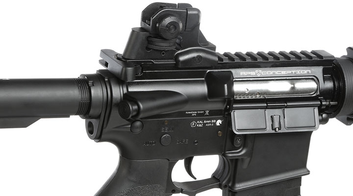 APS M4A1 RIS ASR-Series Vollmetall BlowBack S-AEG 6mm BB schwarz Bild 8