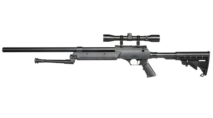 ASG Urban Sniper Bolt Action Snipergewehr inkl. Zweibein / Zielfernrohr Springer 6mm BB schwarz Bild 2