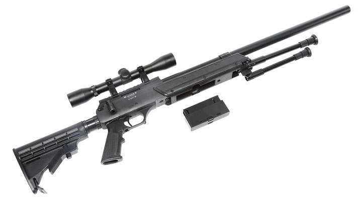 ASG Urban Sniper Bolt Action Snipergewehr inkl. Zweibein / Zielfernrohr Springer 6mm BB schwarz Bild 5