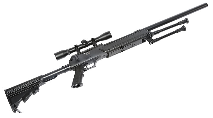 ASG Urban Sniper Bolt Action Snipergewehr inkl. Zweibein / Zielfernrohr Springer 6mm BB schwarz Bild 6
