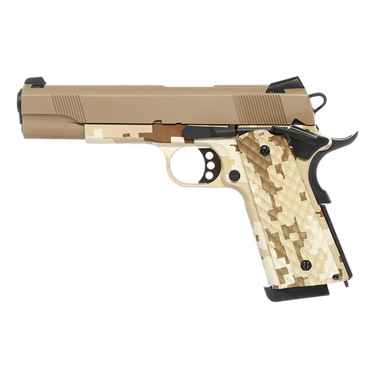 Nuprol Raven M1911 MEU Vollmetall GBB 6mm BB Tan / Digital Desert Bild 1