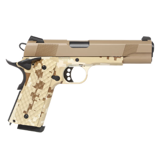 Nuprol Raven M1911 MEU Vollmetall GBB 6mm BB Tan / Digital Desert Bild 3