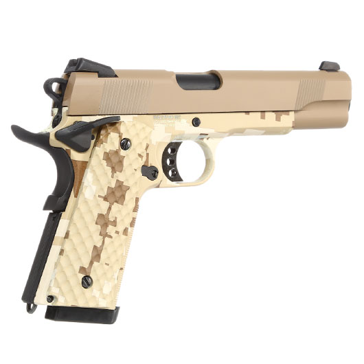 Nuprol Raven M1911 MEU Vollmetall GBB 6mm BB Tan / Digital Desert Bild 4