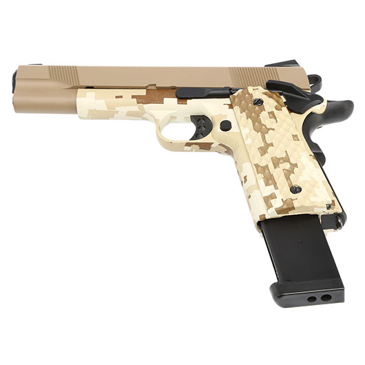 Nuprol Raven M1911 MEU Vollmetall GBB 6mm BB Tan / Digital Desert Bild 5