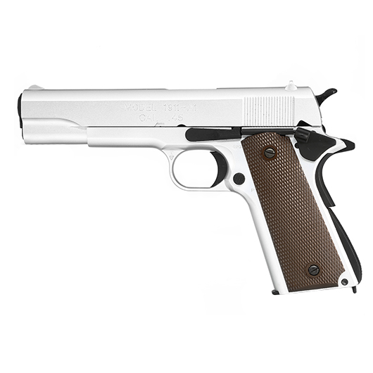 King Arms M1911-A1 Cal. 45 Vollmetall GBB 6mm BB silber Bild 1