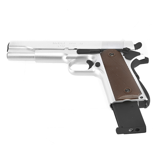 King Arms M1911-A1 Cal. 45 Vollmetall GBB 6mm BB silber Bild 5